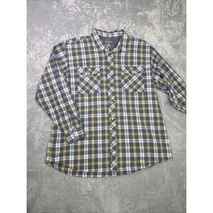 Eddie Bauer Flannel Button Down Shirt Men's Size 2XL Plaid Long Sleeve